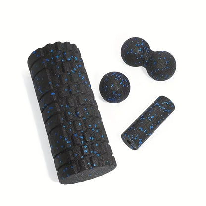 EPP Foam Roller - High-Density Solid Core for Muscle Recovery/Massage, Speckled Blue Grip, Durable Fitness Tool