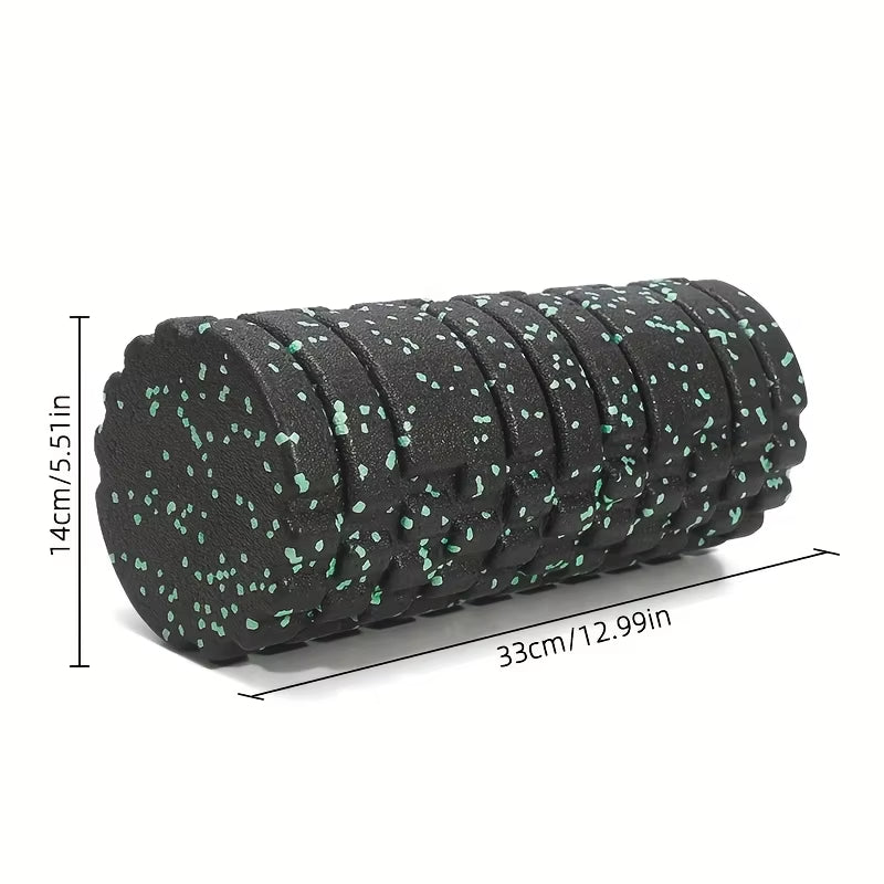 EPP Foam Roller - High-Density Solid Core for Muscle Recovery/Massage, Speckled Blue Grip, Durable Fitness Tool