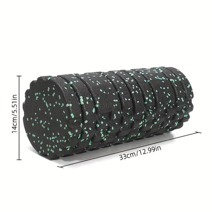 EPP Foam Roller - High-Density Solid Core for Muscle Recovery/Massage, Speckled Blue Grip, Durable Fitness Tool