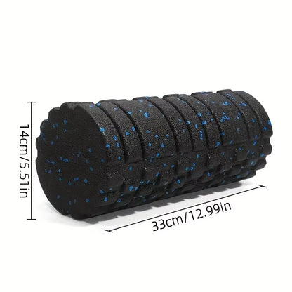 EPP Foam Roller - High-Density Solid Core for Muscle Recovery/Massage, Speckled Blue Grip, Durable Fitness Tool