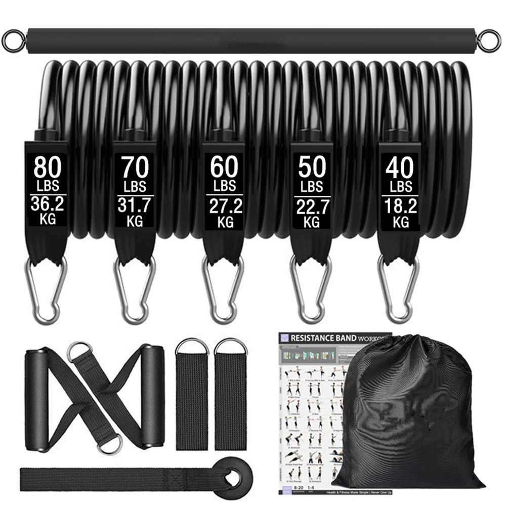 Workout Bar Resistance Band Training Set