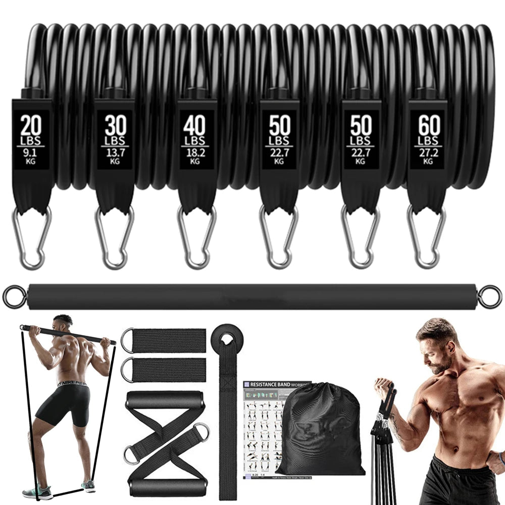 Workout Bar Resistance Band Training Set