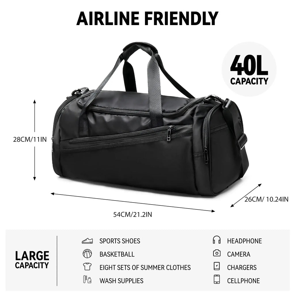 Sports Gym Duffel Bag with Shoe Compartment