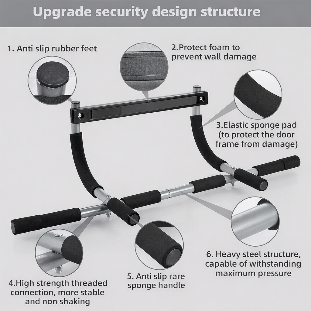 Heavy-Duty Adjustable Doorway Pull-Up Bar