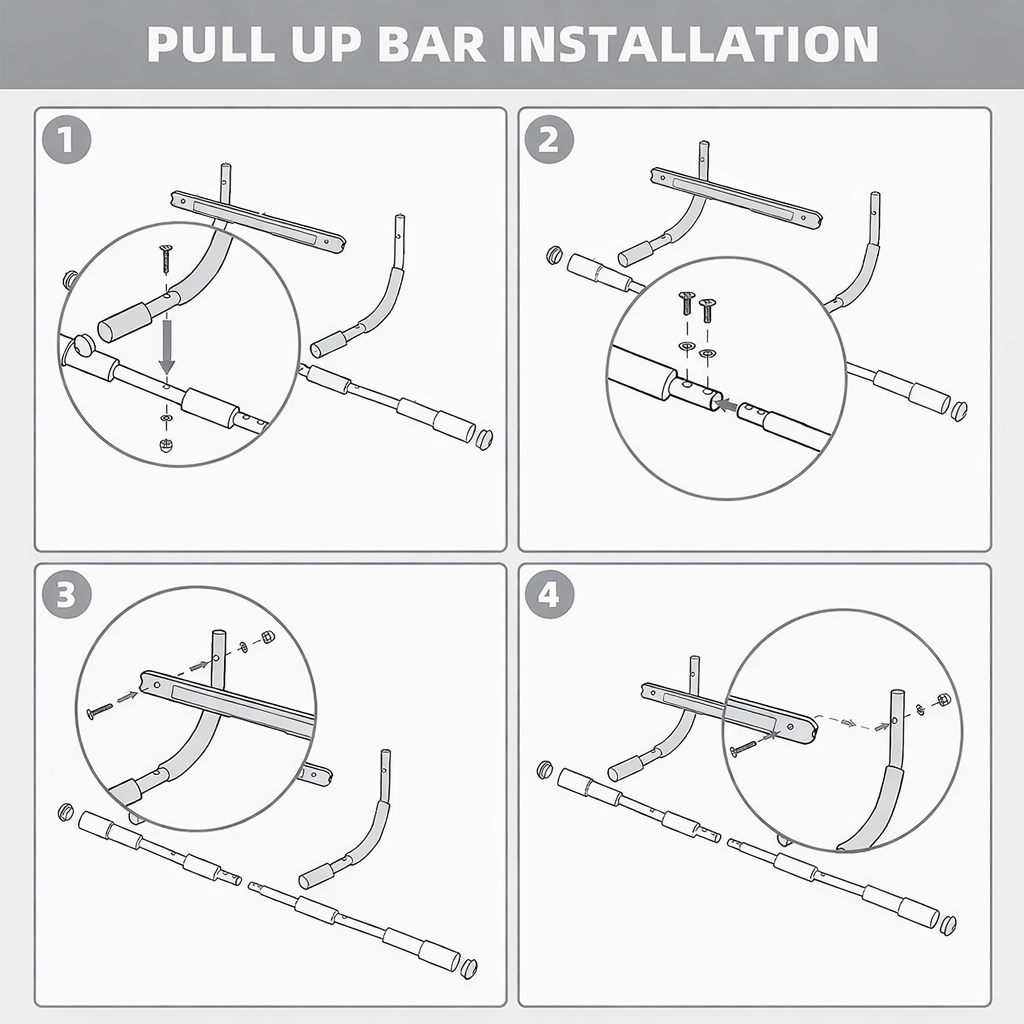 Heavy-Duty Adjustable Doorway Pull-Up Bar